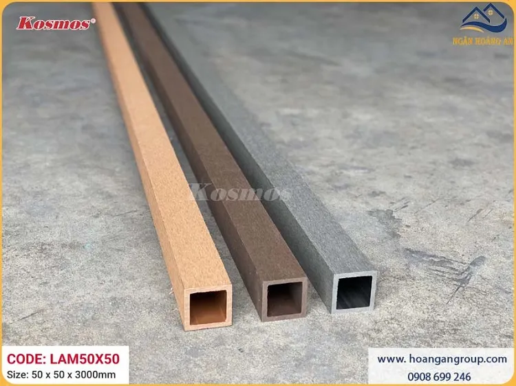 Thanh Lam Gỗ Nhựa Ngoài Trời Composite Kosmos LAM50x50 Light Wood